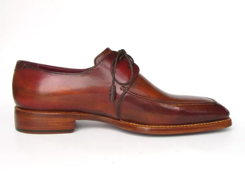 Paul Parkman Men's Brown Goodyear Welted Square Toe Apron Derby Shoes (ID#322A7) PAUL PARKMAN