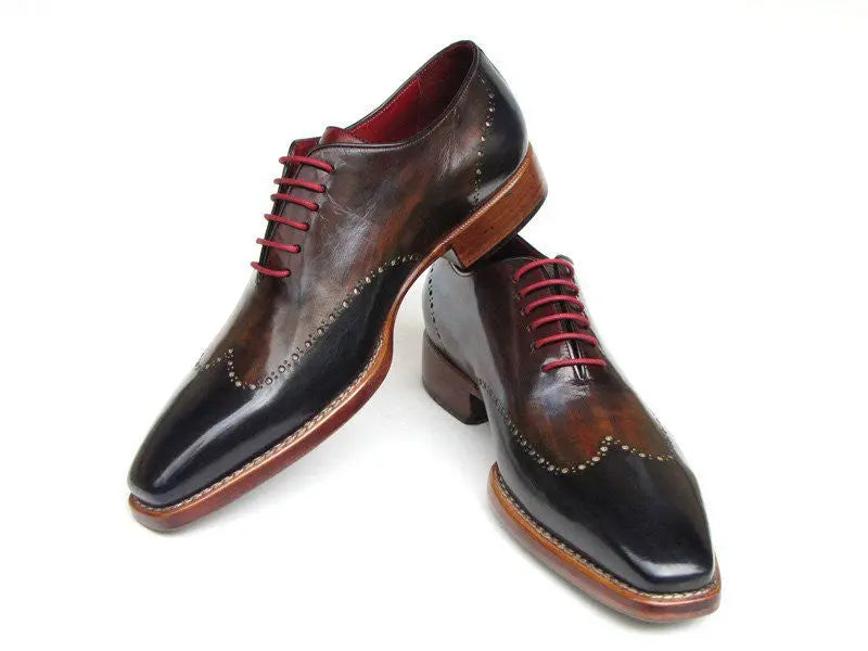 Paul Parkman Men's Navy/Red/Black Goodyear Welted Wingtip Oxford (ID#081-MIX) PAUL PARKMAN