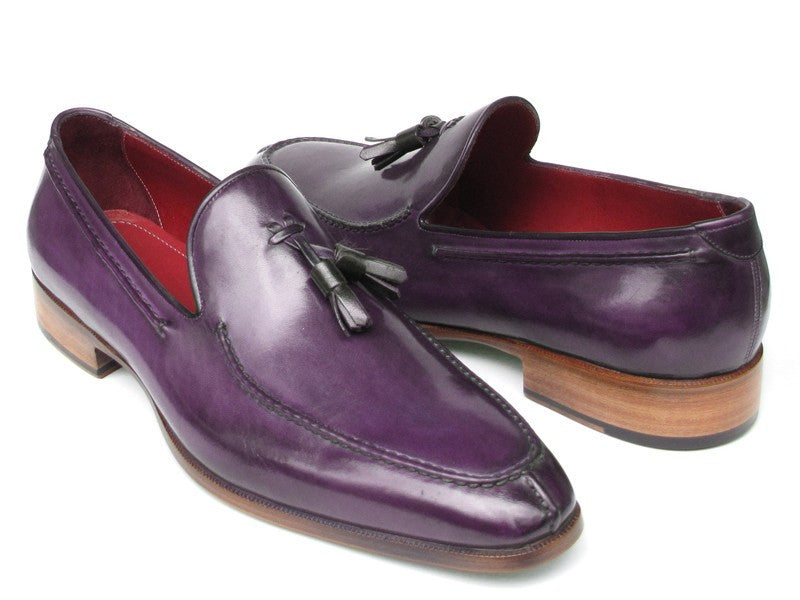 Paul Parkman Men's Tassel Loafer Purple Hand Painted Leather (ID#083-PURP) PAUL PARKMAN