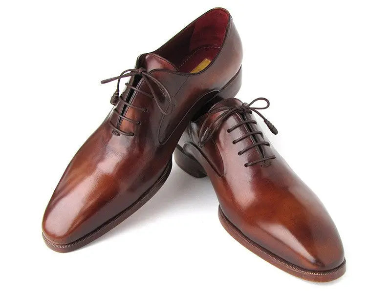 Paul Parkman Men's Brown Plain Toe Calfskin Oxfords (ID#019-BRW) PAUL PARKMAN