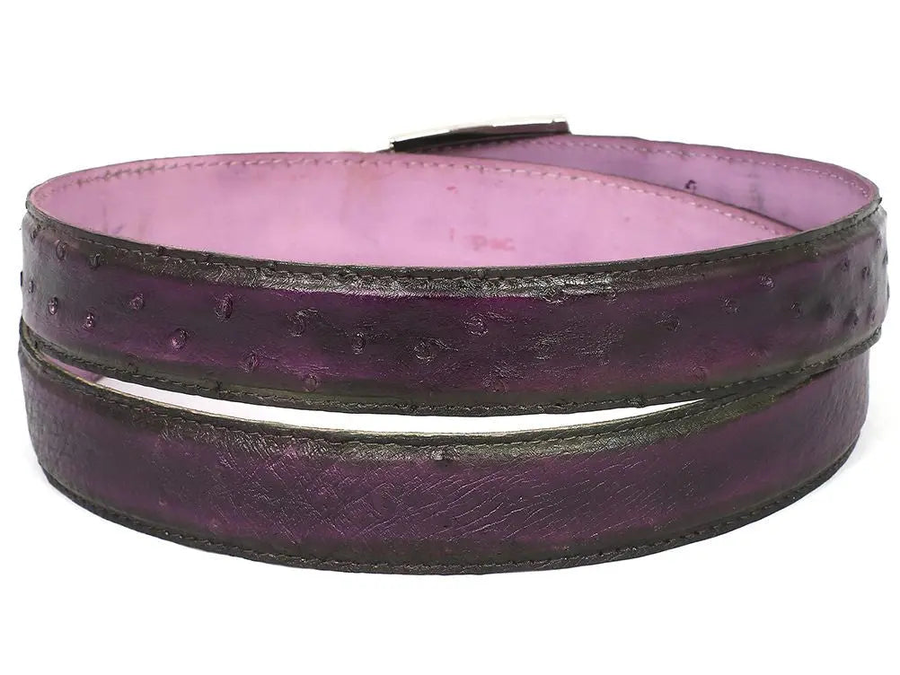 Paul Parkman Men's Purple Genuine Ostrich Belt (ID#B04-PURP) PAUL PARKMAN