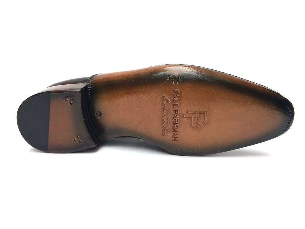 Paul Parkman Men's Green/Purple Genuine Leather Handmade Oxfords (ID#OPK215C) PAUL PARKMAN