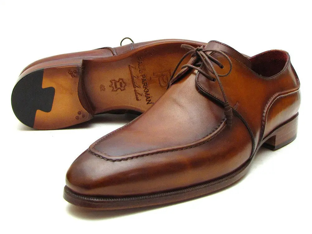 Paul Parkman Men's Brown Hand-Painted Calfskin Derby Shoes (ID#SU12LF) PAUL PARKMAN