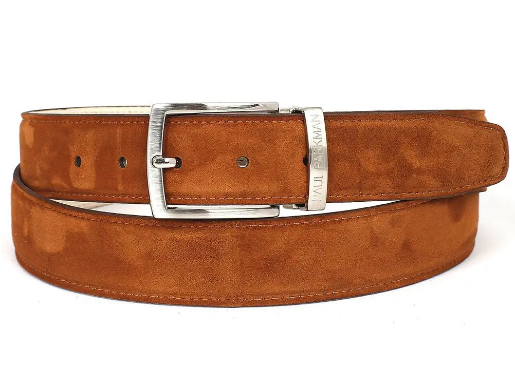 Paul Parkman Men's Tobacco Genuine Suede Belt (ID#B06-TABA) PAUL PARKMAN