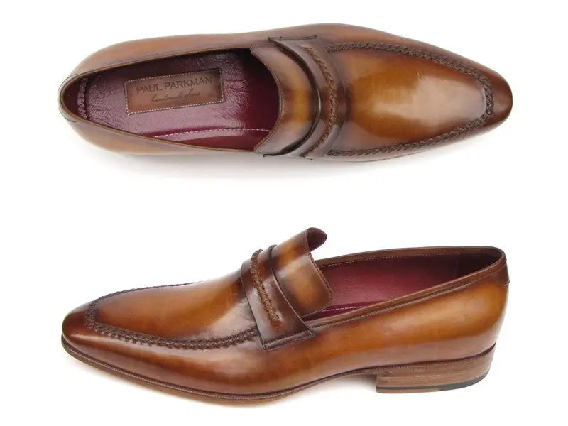 Paul Parkman Men's Brown Genuine Leather Loafers (ID#068-CML) PAUL PARKMAN