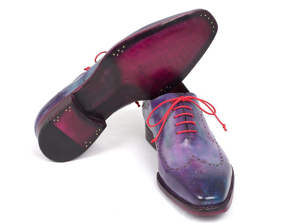 Paul Parkman Men's Wingtip Oxfords Goodyear Welted Purple (ID#87PRP11) PAUL PARKMAN