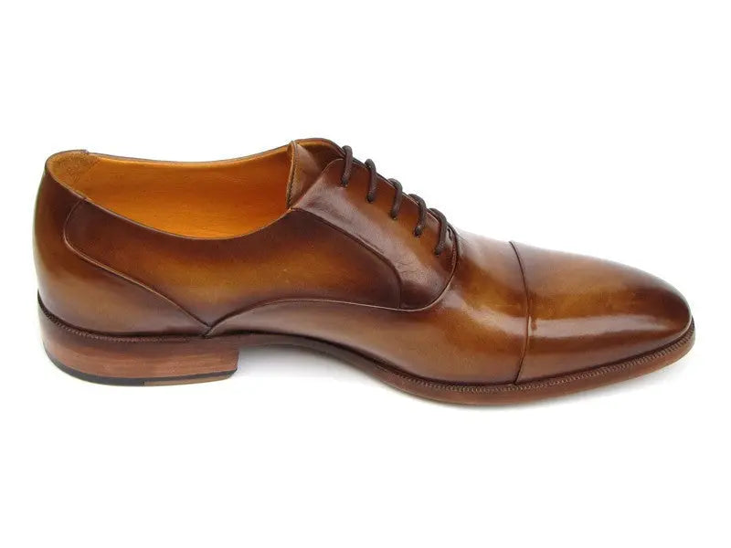 Paul Parkman Men's Brown Genuine Leather Cap Toe Oxfords (ID#074-CML) PAUL PARKMAN