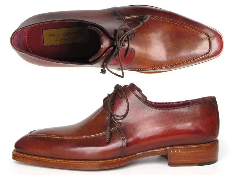 Paul Parkman Men's Brown Goodyear Welted Square Toe Apron Derby Shoes (ID#322A7) PAUL PARKMAN