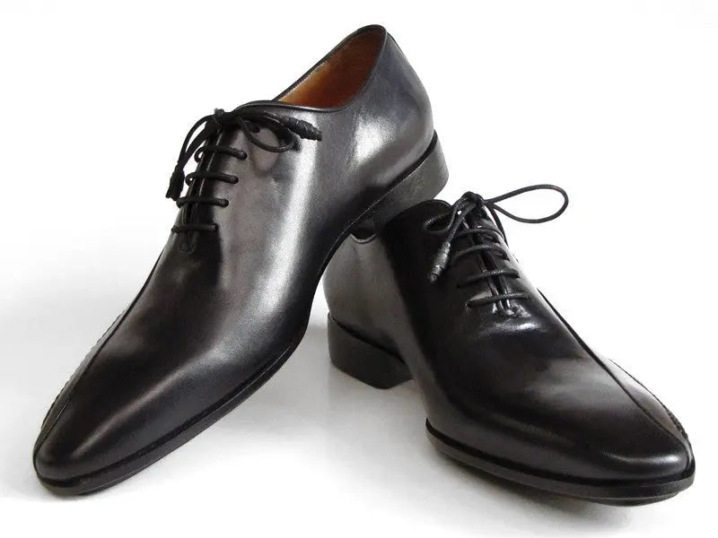 Paul Parkman Men's Black Side Handsewn Genuine Leather Upper and Leather Sole Oxfords (ID#018-BLK) PAUL PARKMAN