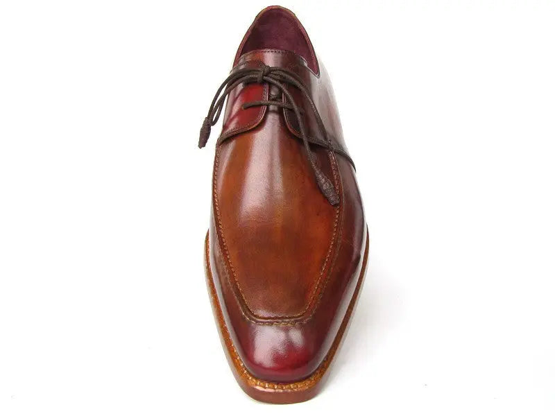 Paul Parkman Men's Brown Goodyear Welted Square Toe Apron Derby Shoes (ID#322A7) PAUL PARKMAN