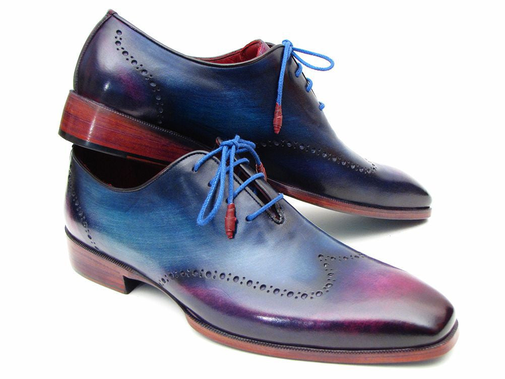 Paul Parkman Blue & Purple Wingtip Oxfords (ID#084VX55)