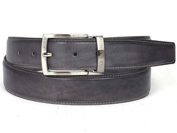 Paul Parkman Men's Gray Genuine Leather Hand-Painted Belt (ID#B01-GRAY) PAUL PARKMAN