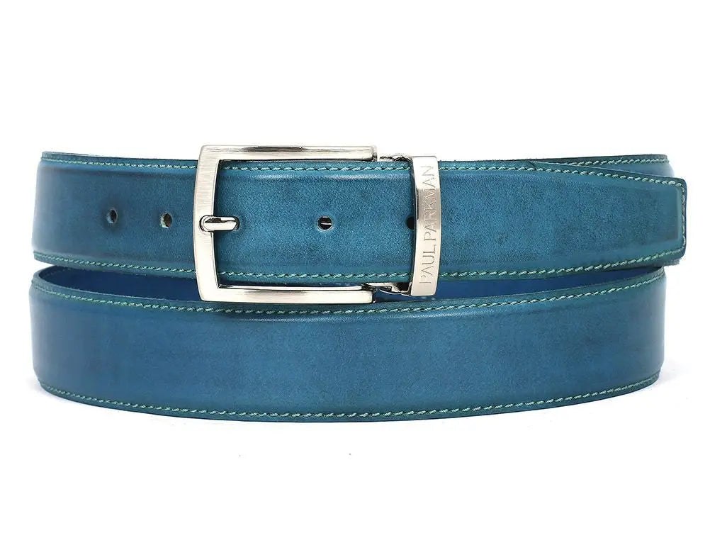 Paul Parkman Men's Sky Blue Genuine Leather Hand-Painted Belt (ID#B01-SKYBLU) PAUL PARKMAN