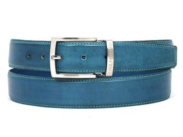 Paul Parkman Men's Sky Blue Genuine Leather Hand-Painted Belt (ID#B01-SKYBLU) PAUL PARKMAN