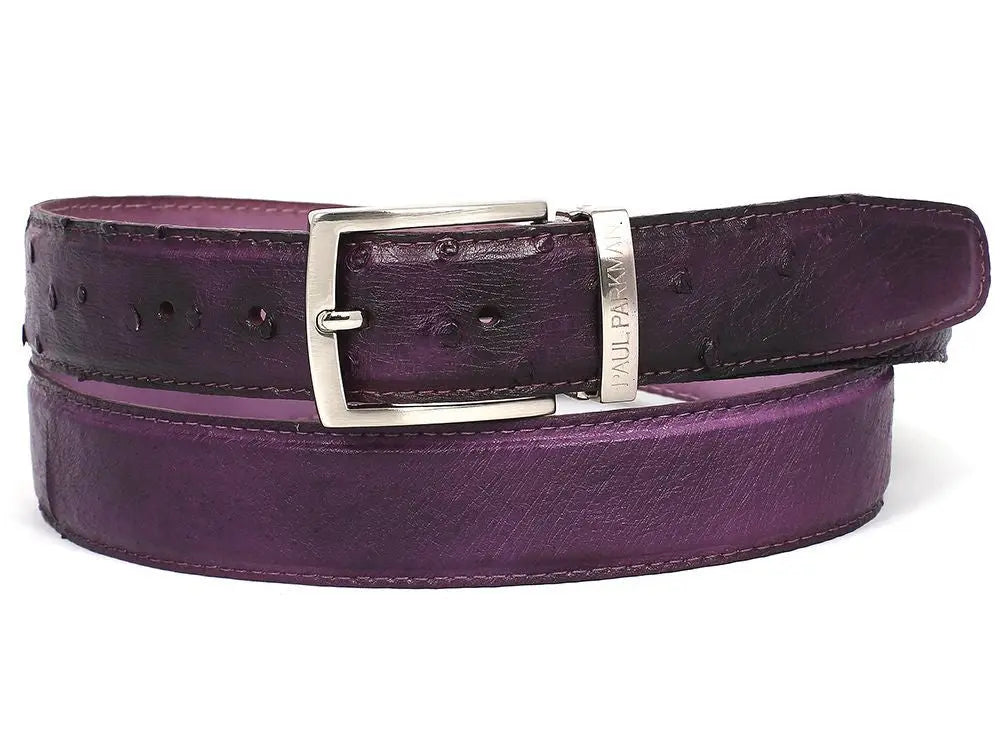 Paul Parkman Men's Purple Genuine Ostrich Belt (ID#B04-PURP) PAUL PARKMAN