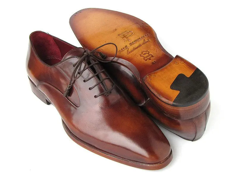 Paul Parkman Men's Brown Plain Toe Calfskin Oxfords (ID#019-BRW) PAUL PARKMAN