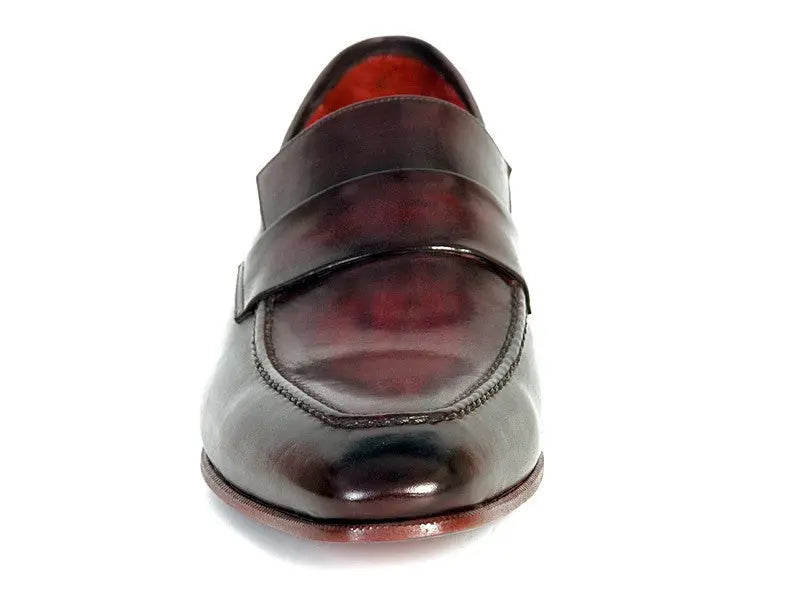Paul Parkman Men's Purple/Black Hand-Painted Genuine Leather Loafers (ID#093-PURP-BLK) PAUL PARKMAN