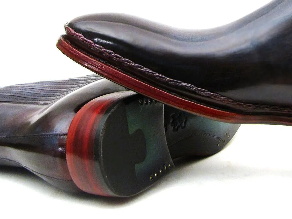 Paul Parkman Men's Navy/Bordeaux Chelsea Boots (ID#BT54F11) PAUL PARKMAN