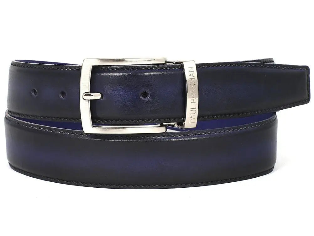 Paul Parkman Men's Dual Tone Navy/Blue Genuine Leather Hand-Painted Belt (ID#B01-NVY-BLU) PAUL PARKMAN