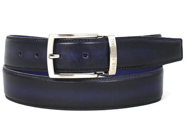Paul Parkman Men's Dual Tone Navy/Blue Genuine Leather Hand-Painted Belt (ID#B01-NVY-BLU) PAUL PARKMAN