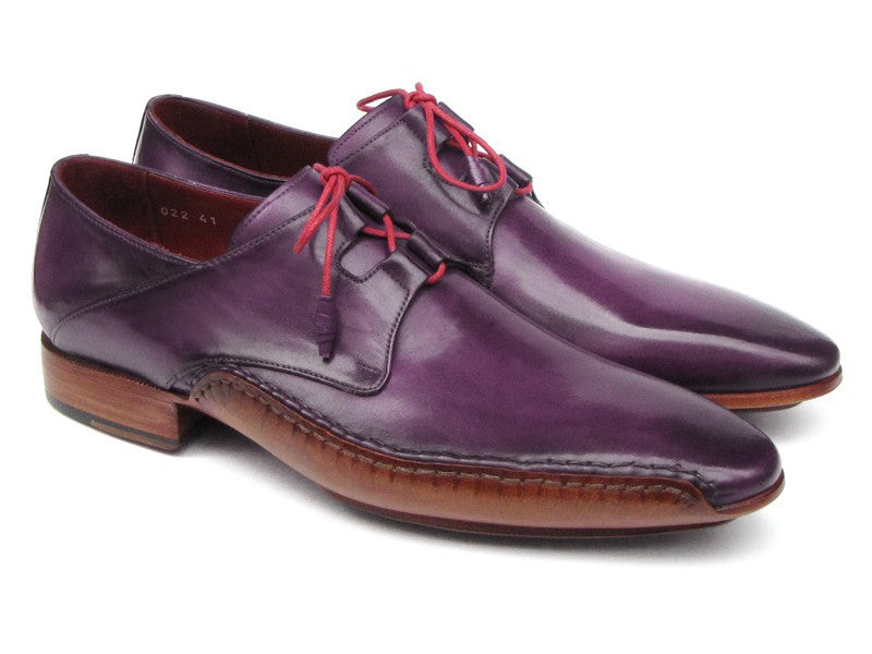 Paul Parkman Men's Ghillie Lacing Side Handsewn Dress Shoes - Purple Leather Upper and Leather Sole (ID#022-PURP) PAUL PARKMAN