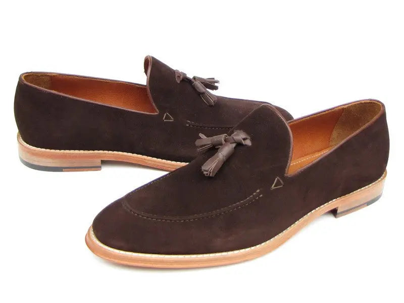 Paul Parkman Men's Brown Suede Tassel Loafers (ID#087-BRW) PAUL PARKMAN