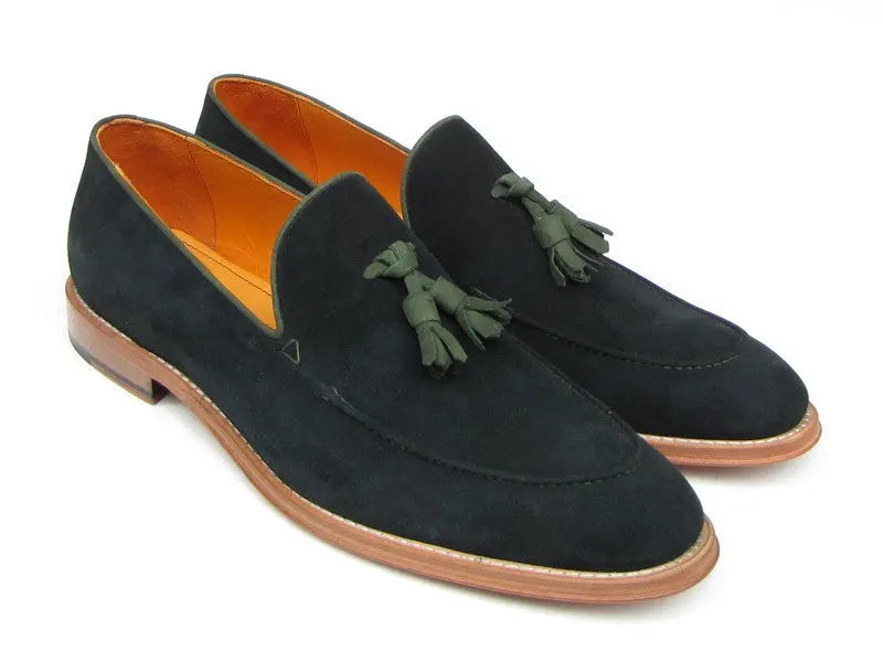 Paul Parkman Men's Green Suede Tassel Loafers (ID#087-GREEN) PAUL PARKMAN