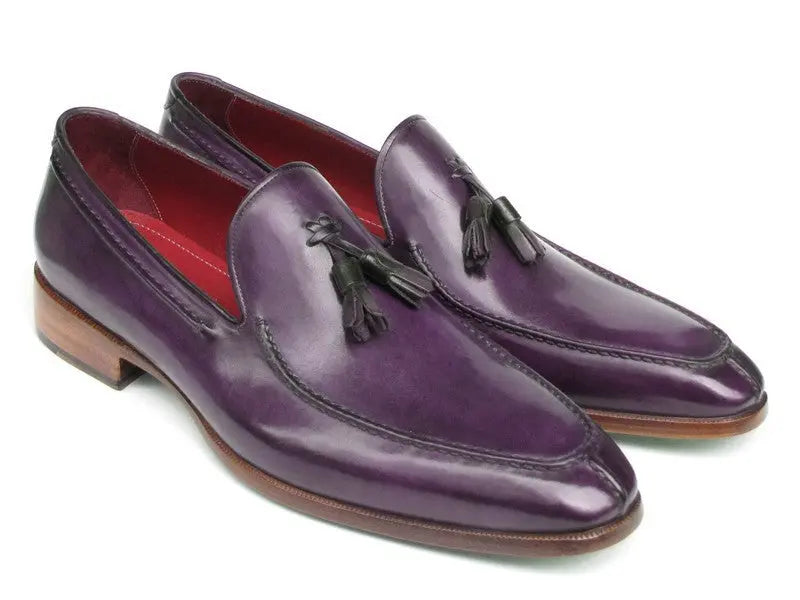 Paul Parkman Men's Purple Tassel Hand-Painted Genuine Leather Loafers (ID#083-PURP) PAUL PARKMAN