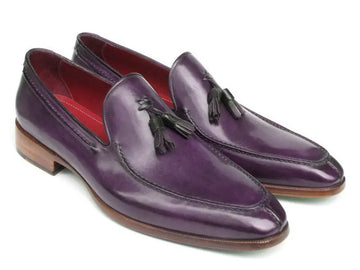 Paul Parkman Men's Purple Tassel Hand-Painted Genuine Leather Loafers (ID#083-PURP) PAUL PARKMAN
