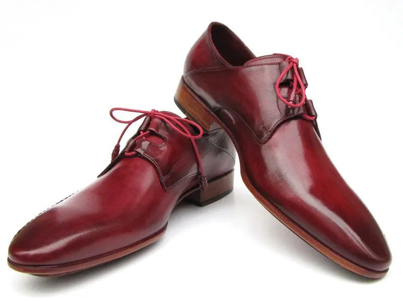 Paul Parkman Men's Burgundy Ghillie Lacing Side Handsewn Dress Shoes (ID#022-BUR) PAUL PARKMAN