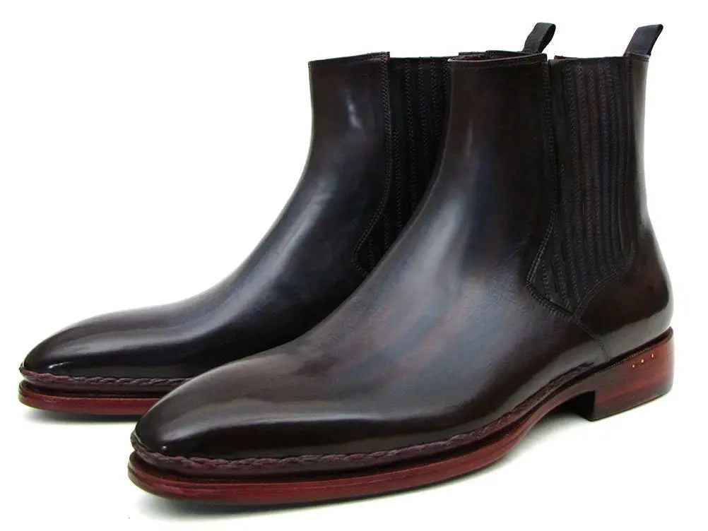 Paul Parkman Men's Navy/Bordeaux Chelsea Boots (ID#BT54F11) PAUL PARKMAN