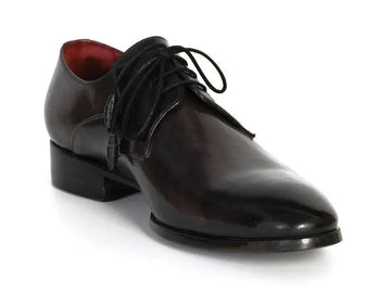 Paul Parkman Men's Anthracite Black Hand-Painted Genuine Leather Derby Shoes (ID#054F-ANTBLK) PAUL PARKMAN