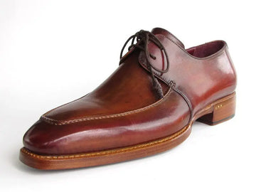 Paul Parkman Men's Brown Goodyear Welted Square Toe Apron Derby Shoes (ID#322A7) PAUL PARKMAN