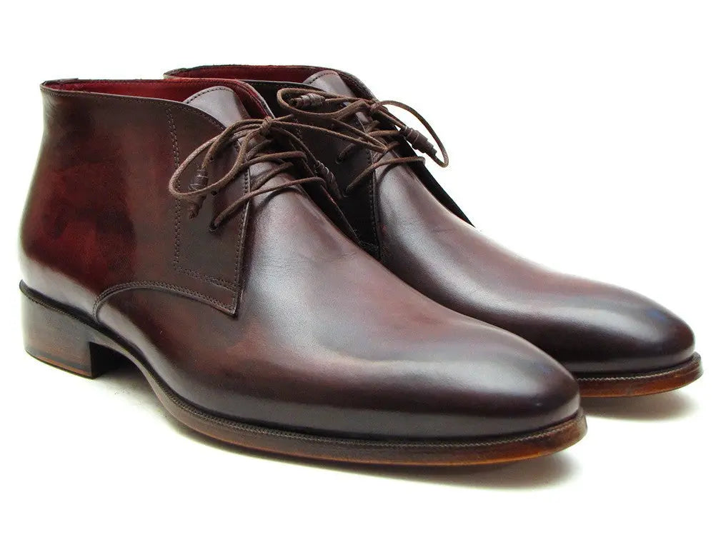 Paul Parkman Men's Brown/Bordeaux Chukka Boots (ID#CK43E8) PAUL PARKMAN