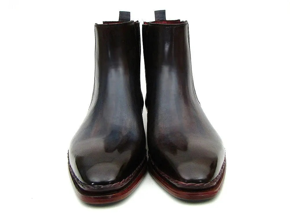 Paul Parkman Men's Navy/Bordeaux Chelsea Boots (ID#BT54F11) PAUL PARKMAN