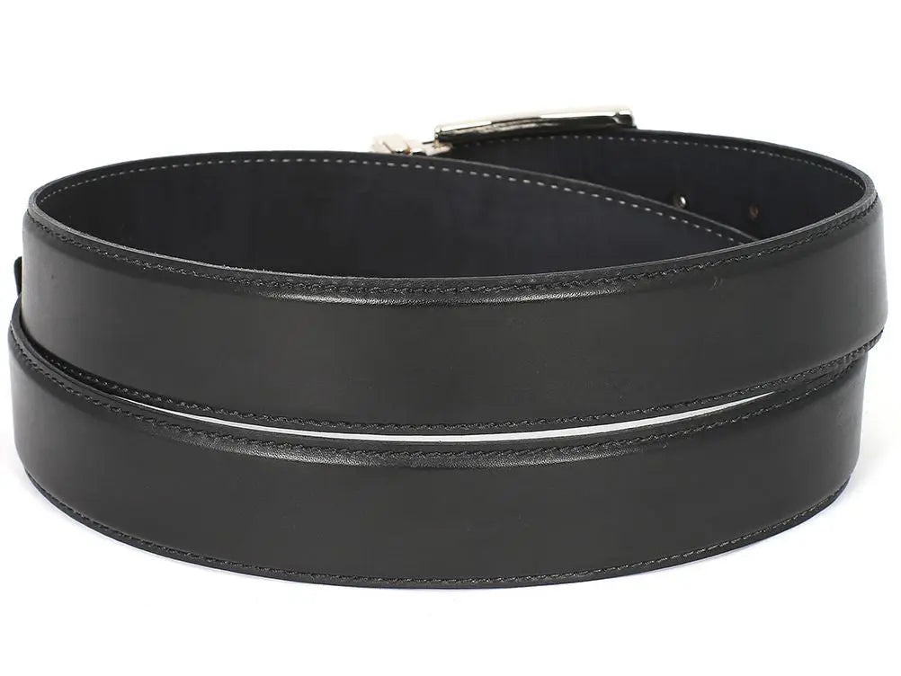 Paul Parkman Men's Black Genuine Leather Hand-Painted Belt (ID#B01-BLK) PAUL PARKMAN