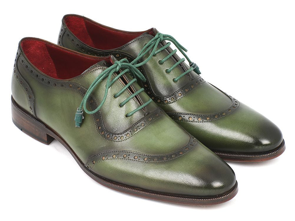 Paul Parkman Men's Green Calfskin Oxfords (ID#K78-GRN) PAUL PARKMAN