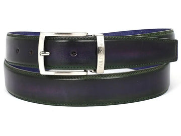 Paul Parkman Men's Dual Tone Green/Purple Genuine Leather Hand-Painted Belt (ID#B01-GRN-PURP) PAUL PARKMAN