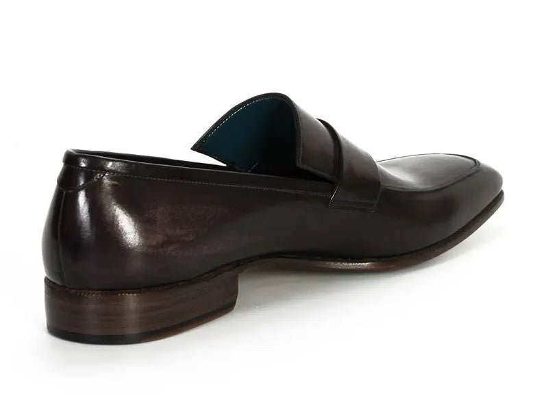 Paul Parkman Men's Black/Gray Hand-Painted Genuine Leather Loafers (ID#093-GRAY) PAUL PARKMAN