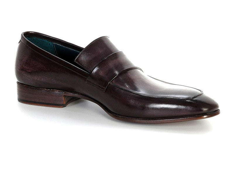 Paul Parkman Men's Loafer Black & Gray Hand-Painted Leather Upper with Leather Sole (ID#093-GRAY) PAUL PARKMAN