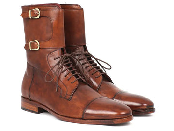 Paul Parkman Men's High Boots Brown Calfskin (ID#F554-BRW) PAUL PARKMAN