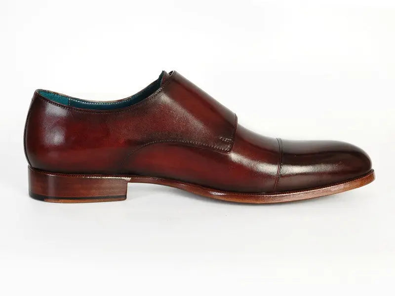 Paul Parkman Men's Dark Brown Cap-Toe Double Monk straps Shoes (ID#045-BRL) PAUL PARKMAN