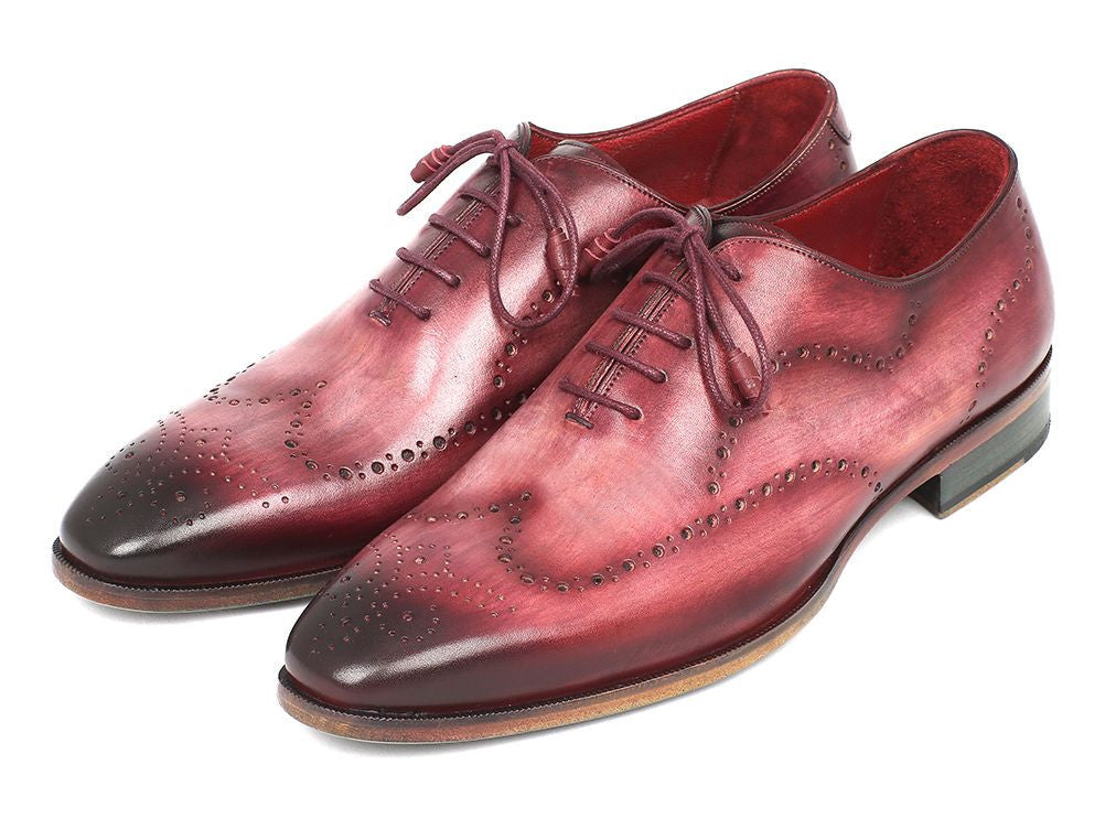 Paul Parkman Wintip Oxfords Burgundy Handpainted Calfskin (ID#741-BUR) PAUL PARKMAN