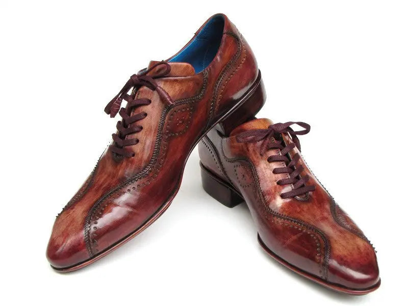 Paul Parkman Men's Brown Handmade Lace-Up Casual Shoes (ID#84654-BRW) PAUL PARKMAN