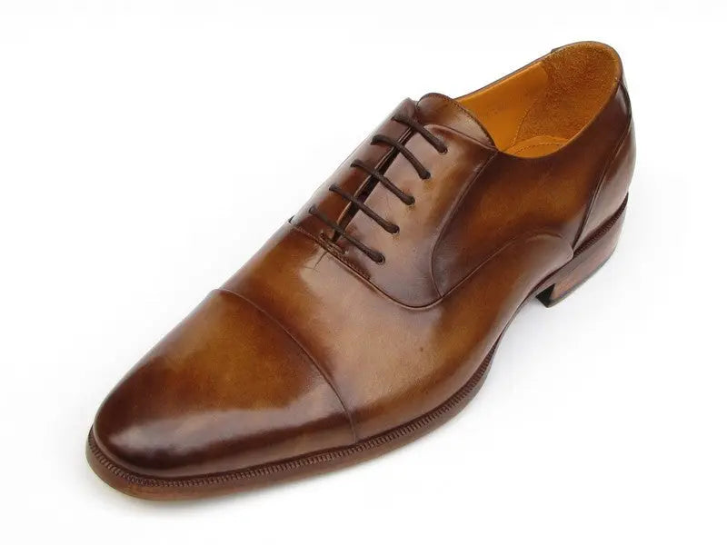 Paul Parkman Men's Brown Genuine Leather Cap Toe Oxfords (ID#074-CML) PAUL PARKMAN