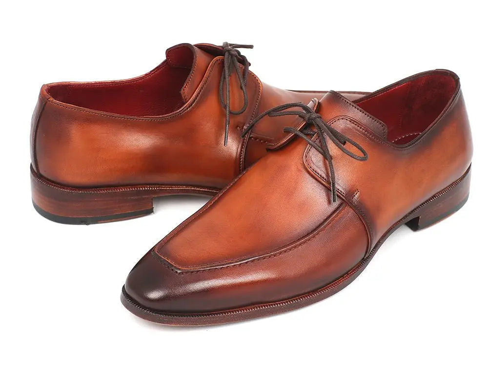 Paul Parkman Men's Brown Genuine Leather Apron Derby Shoes (ID#33SX92) PAUL PARKMAN