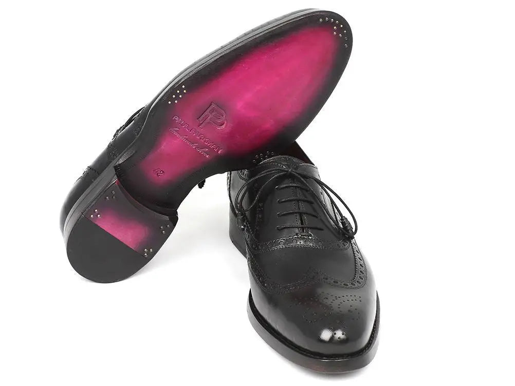 Paul Parkman Men's Black Goodyear Welted Wingtip Oxfords (ID#027-BLK) PAUL PARKMAN