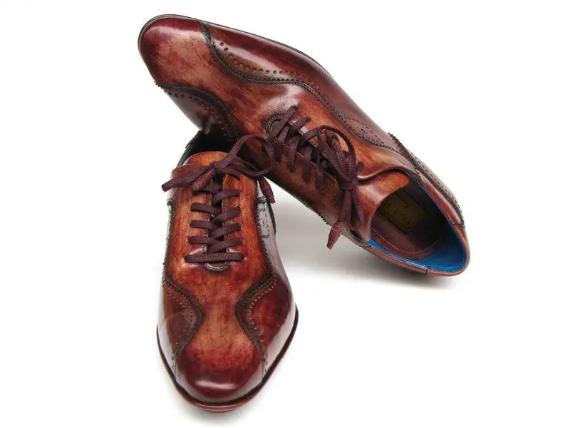 Paul Parkman Men's Brown Handmade Lace-Up Casual Shoes (ID#84654-BRW) PAUL PARKMAN