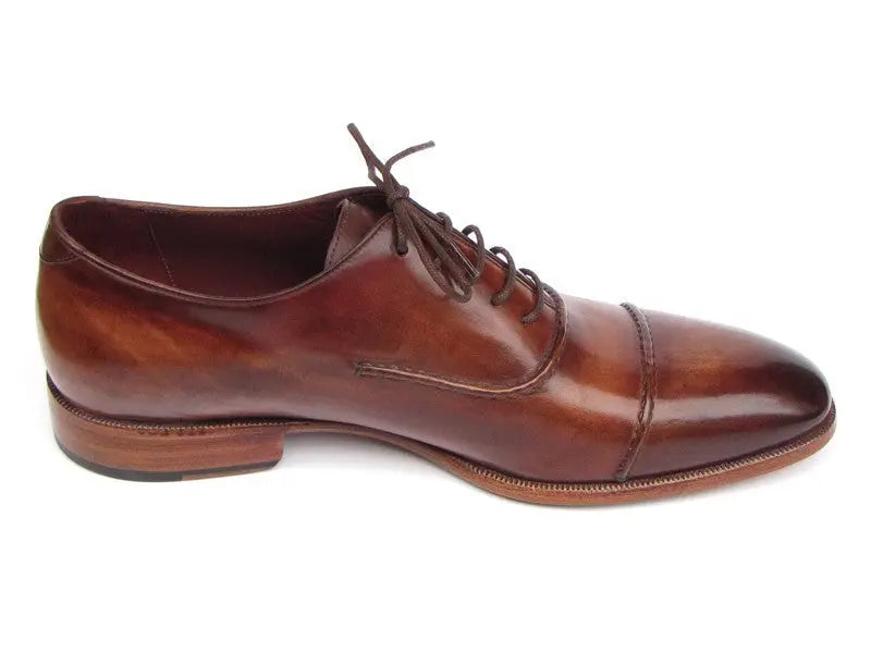 Paul Parkman Men's Brown Hand-Painted Cap-Toe Oxfords (ID#077-BRW) PAUL PARKMAN