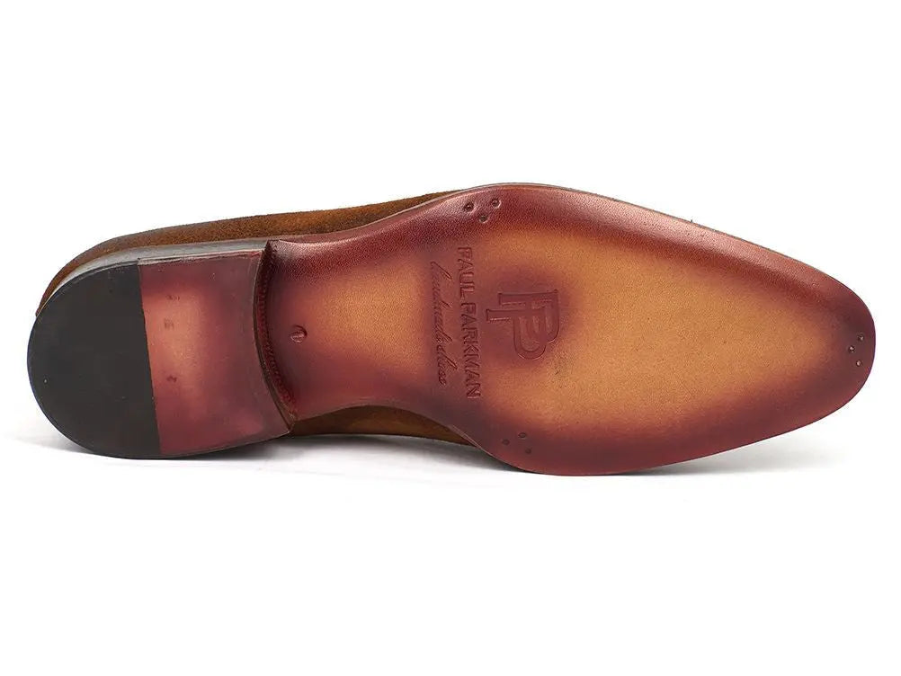 Paul Parkman Men's Antique Brown Suede Tassel Loafers (ID#TAB32FG) PAUL PARKMAN